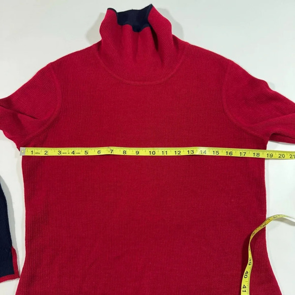 Athleta Switchback Sweater Merino Blend Blue Red Colorblock - Picture 7 of 8